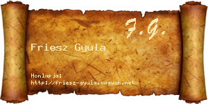 Friesz Gyula névjegykártya