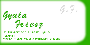 gyula friesz business card